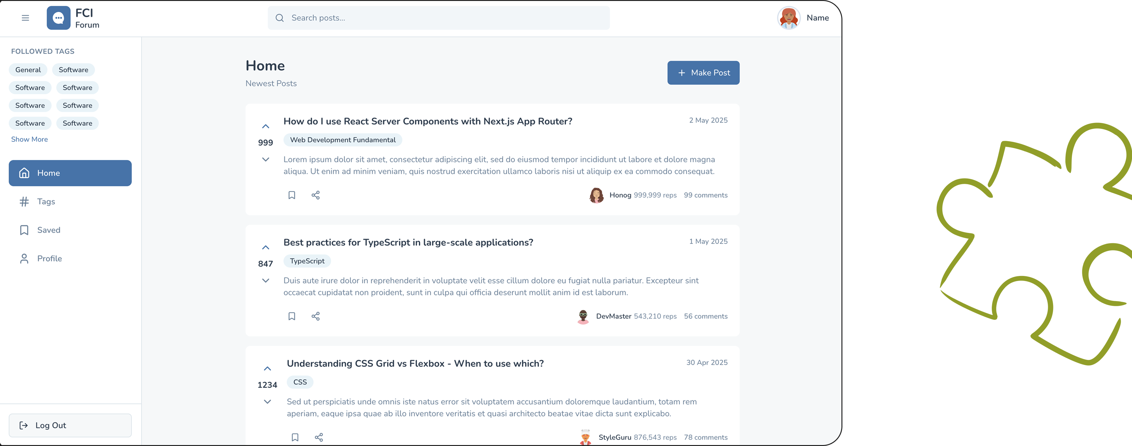 AI-generated mockup of the new FCI Forum design